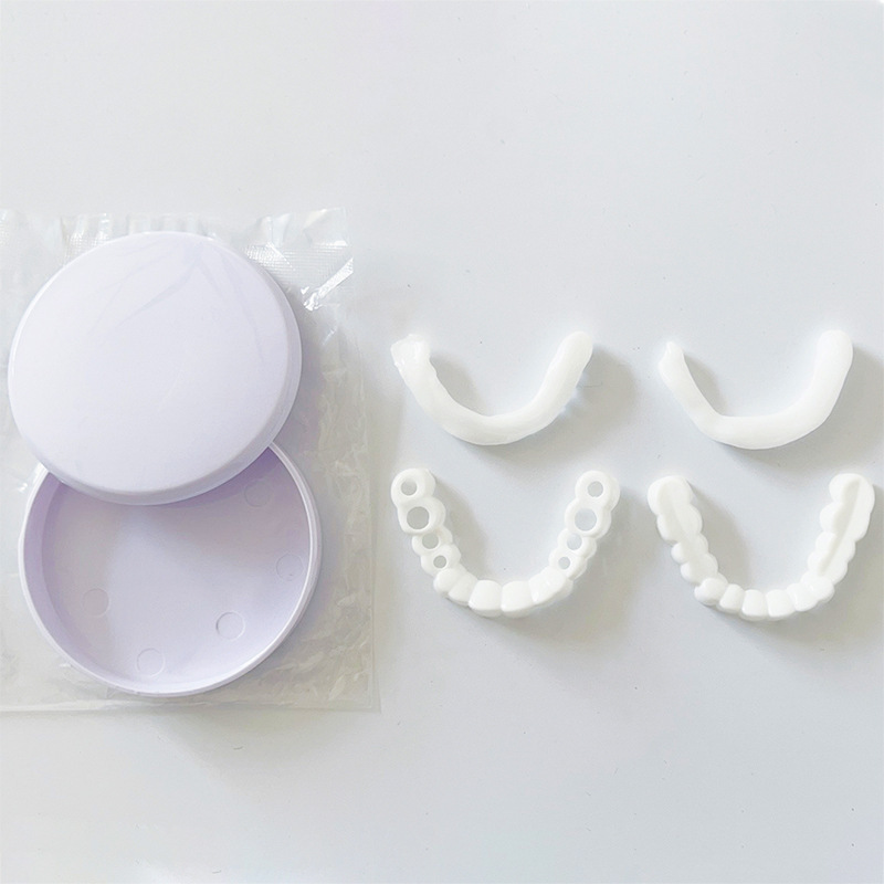 2 Pair Teeth Veneers Whitening Dentures  Braces Temporary False Teeth Cover Perfect Smile Comfortable Fit Denture Kit