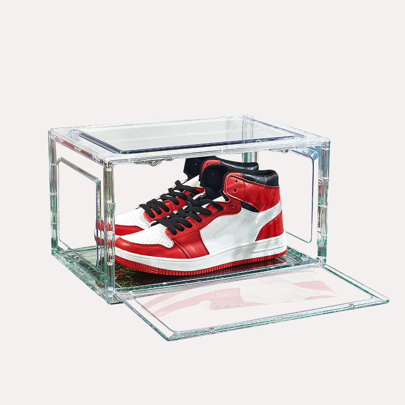 Fashion Front Open Foldable Stackable Thickened Display Transparent Shoe Storage Box