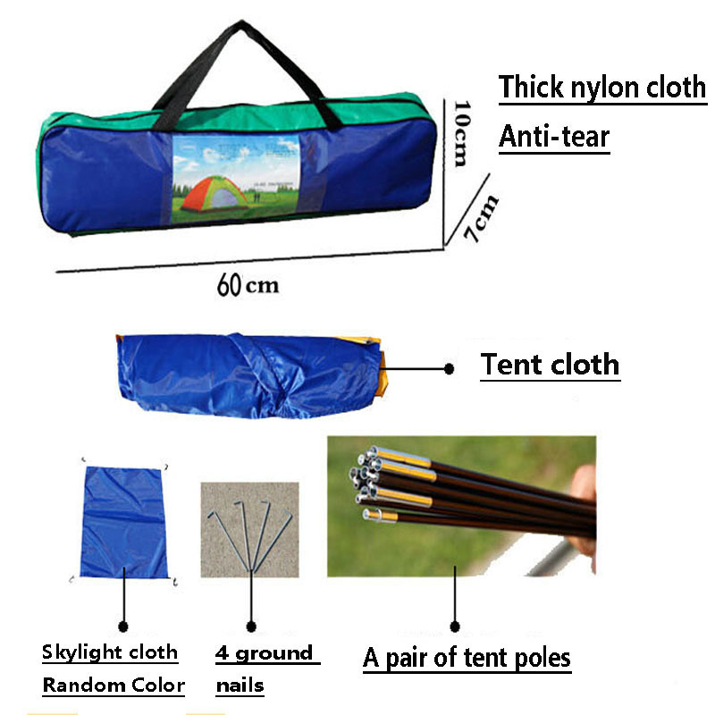 Outdoor Tent 2-3 Persons Full-automatic Double Beach Camping Simple Multi-person Rainproof Camping Tent