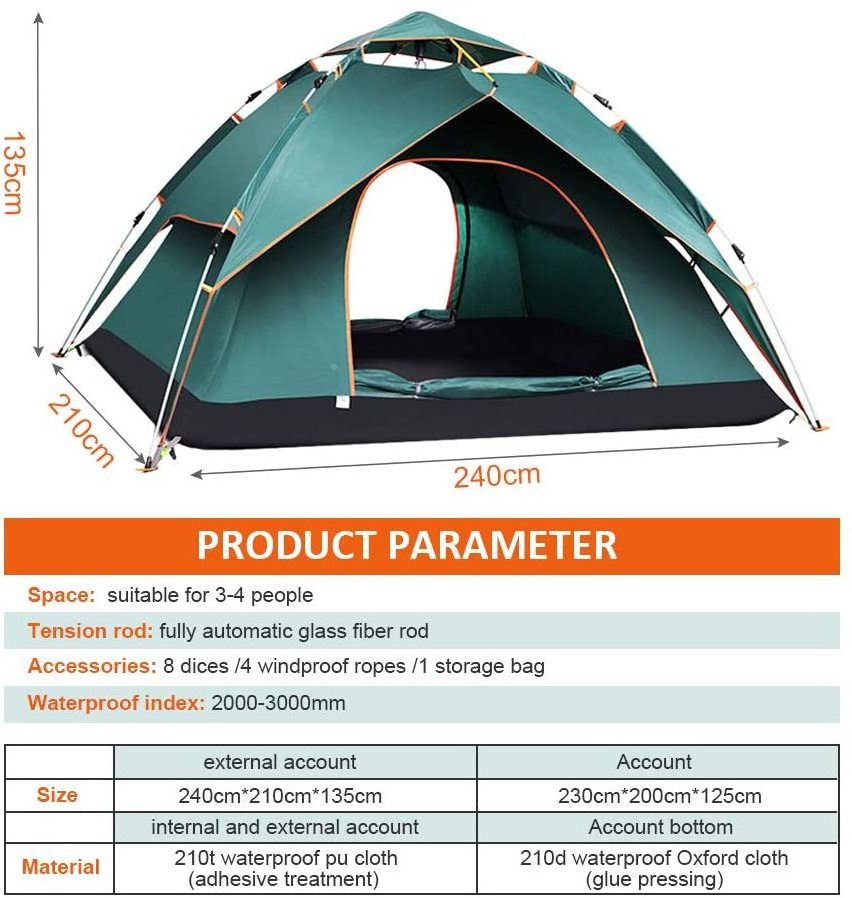 The New Camping Tent 6 People Double Camping Layer Folding Bed Tent Camping Tent Outdoor