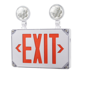 IP65 Twin Spots Waterproof Rechargeable LED Two Heads Emergency Exit Sign Light With Battery Backup