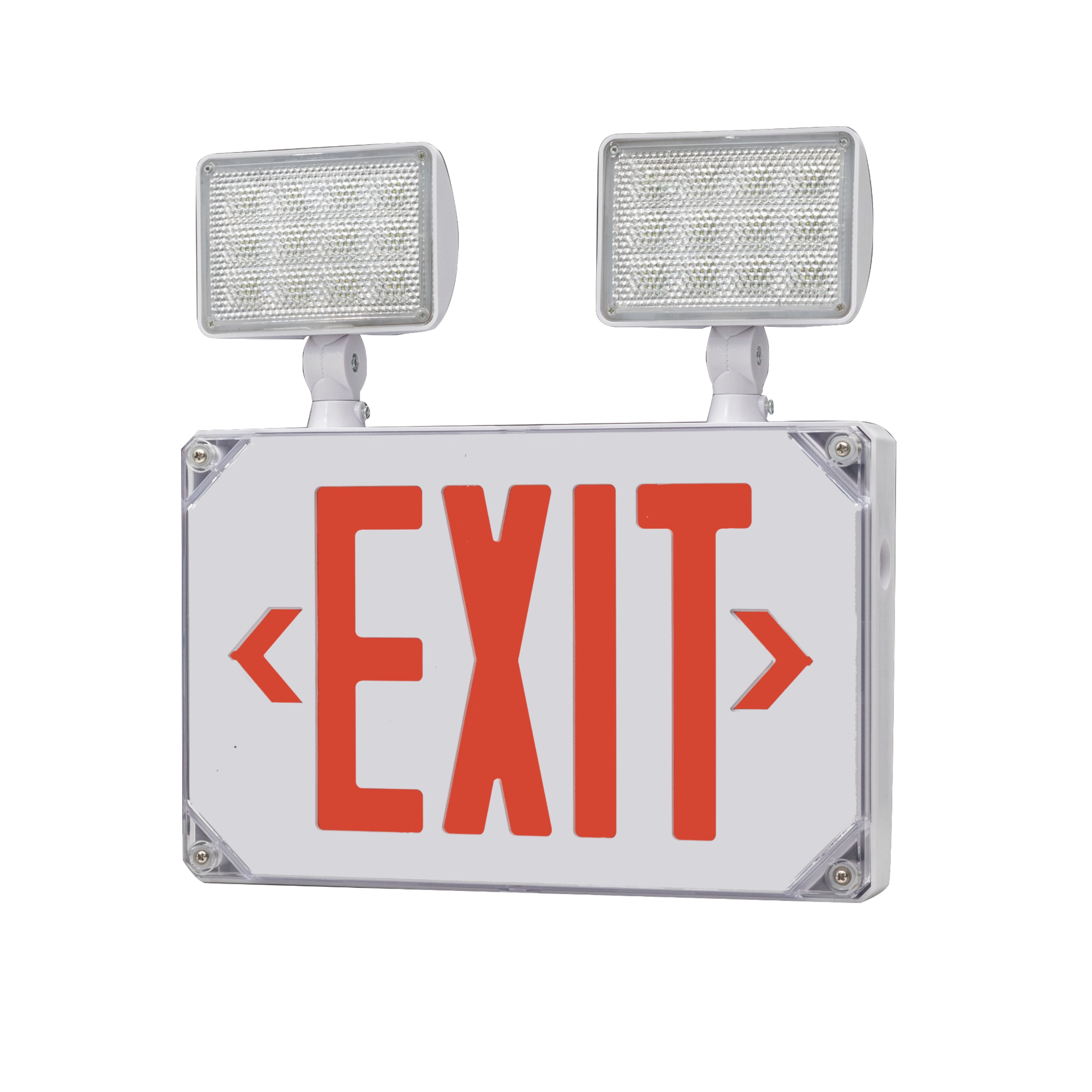 IP65 Twin Spots Waterproof Rechargeable LED Two Heads Emergency Exit Sign Light With Battery Backup