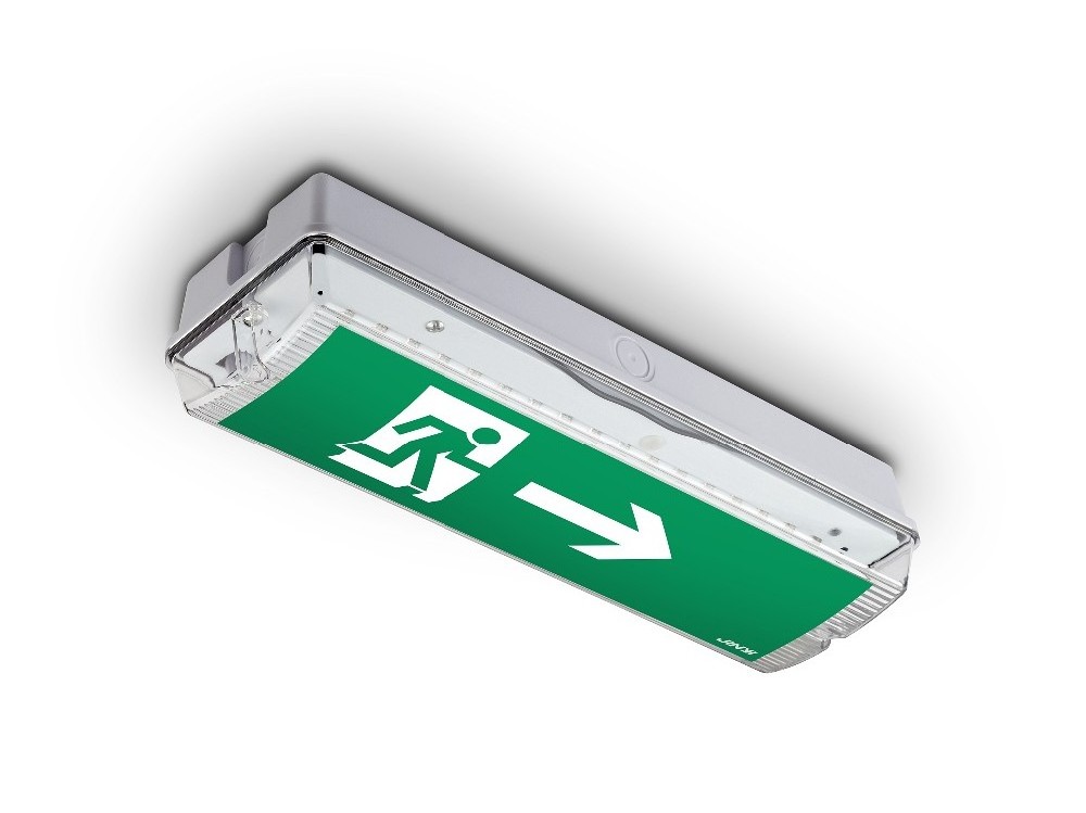 IP 65 Rechargeable Fire Safety Emergency Light Exit Sign LED Emergency Escape Sign Waterproof