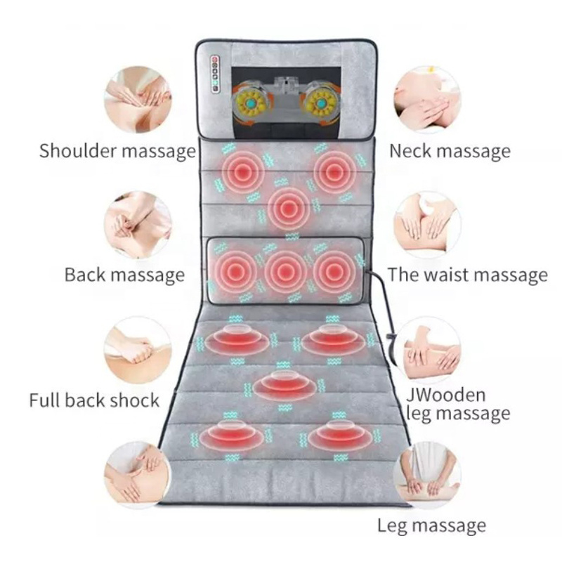 Foldable Full Body Vibrate Electric Air Pressure Shiatsu Massage Mattress Topper Bed