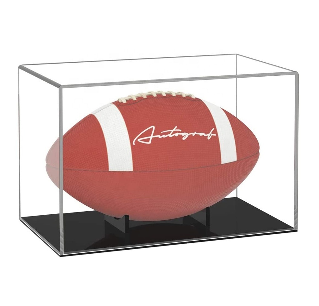 Clear Transparent Acrylic Box Football Display Case Rugby Soccer Ball Holder