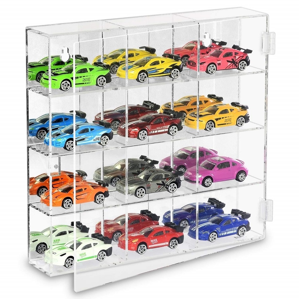 Hotwheels Toy Cars 1/64 Display Case Acrylic 12 Compartments Clear Hot Wheels Showcase Organizer