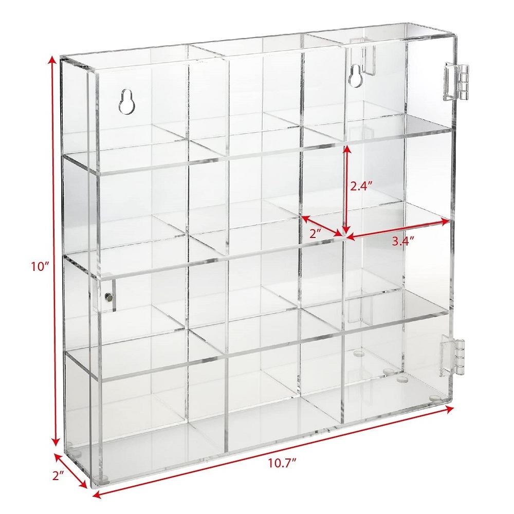 Hotwheels Toy Cars 1/64 Display Case Acrylic 12 Compartments Clear Hot Wheels Showcase Organizer