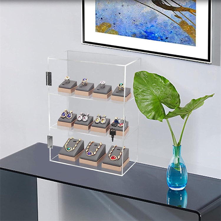 Custom Clear Acrylic Display Cabinet Locking Acrylic Showcase Clear Acrylic Display Case With Lock For Retail