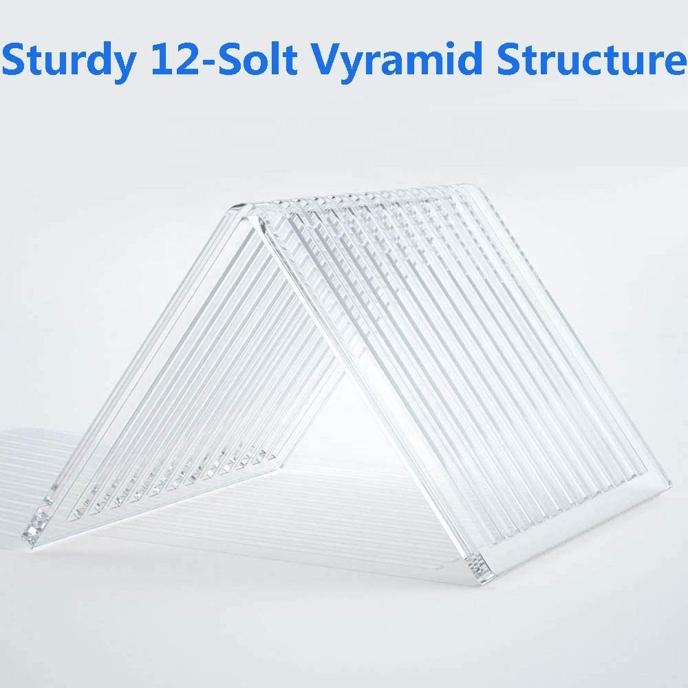 New Design V-Shaped Countertop Clear Acrylic Vinyl Record Storage Holder Display Cd Rack Album Stand