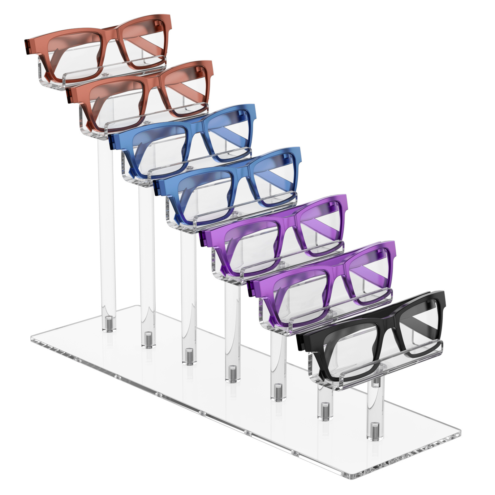 Acrylic Eyeglasses Display Stand Riser Glasses  Rack Stand Sunglasses Organizer Freestanding Eyewear Display Holder