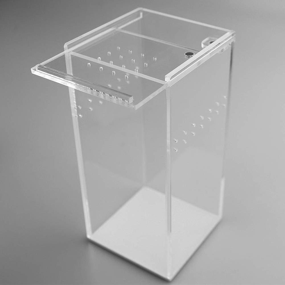 Acrylic Reptile Terrarium Magnetic Full View Acrylic Reptile Tank Breeding Box Enclosure Reptile Feeding Case