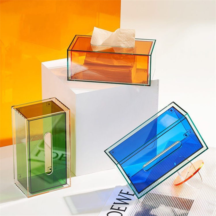 Colorful Acrylic Tissue Box Color Living Room Room Hotel Ktv Pumping Creative Simple Paper Box European Tissue Box