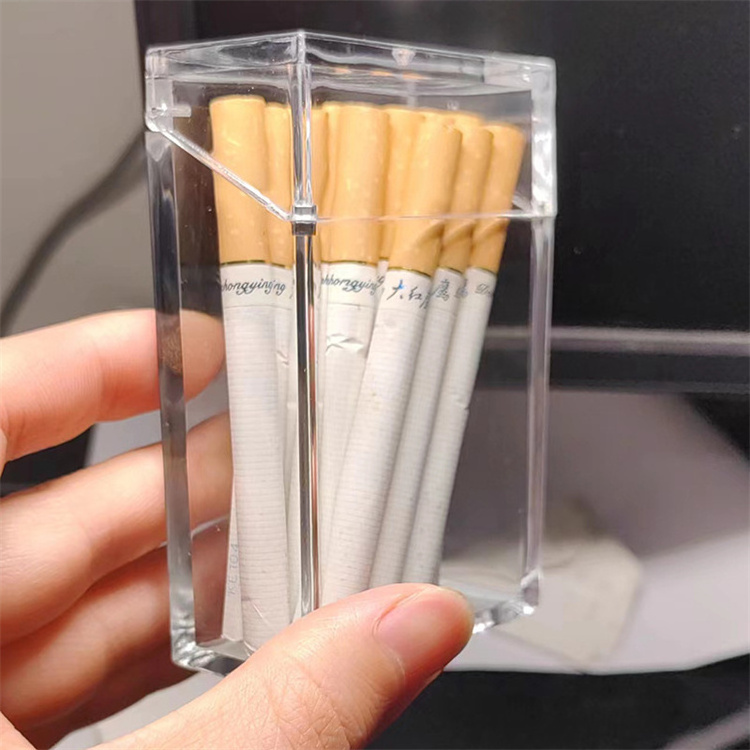 20pcs Square Clear Transparent Cigarette Protective Box Lighter Acrylic Cigarette Case