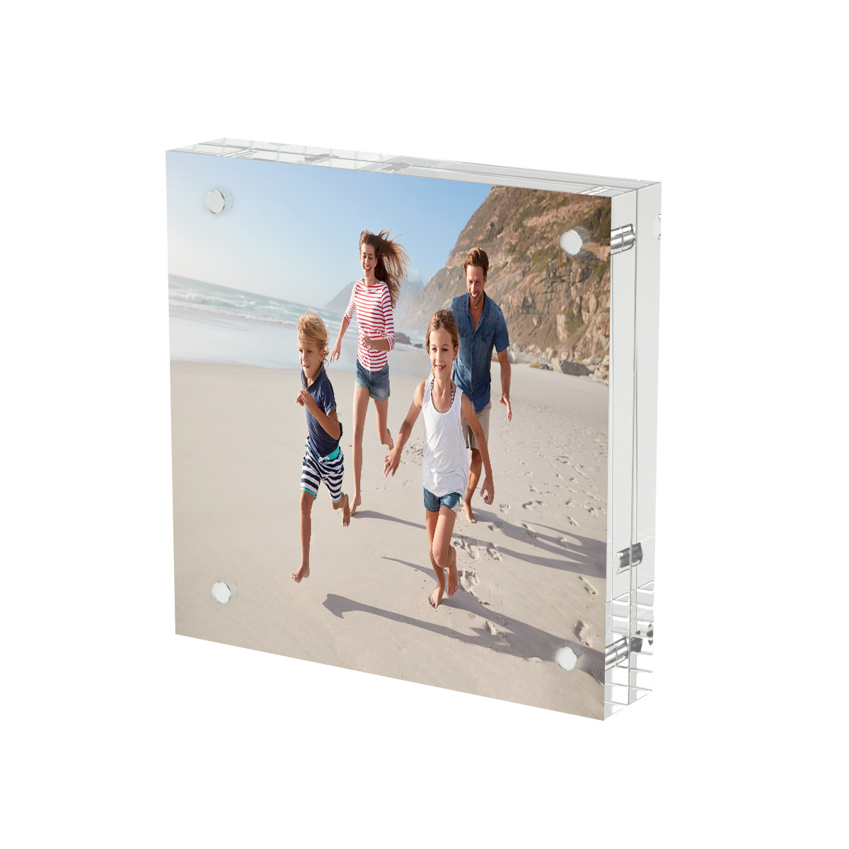 Wholesale Acrylic block frame clear magnetic photo frames double side acrylic picture frames customized