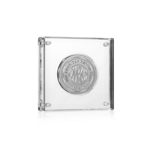 Challenge Coin Display Holder Case Square Shape Acrylic Coin Display Frame double sided coin display