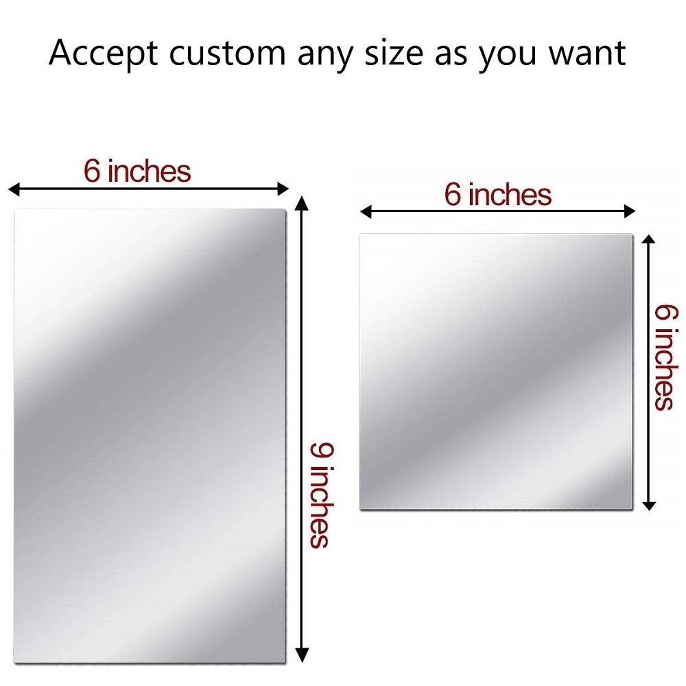 custom acrylic mirrors wall sticker Self Adhesive silver mirror acrylic sheets