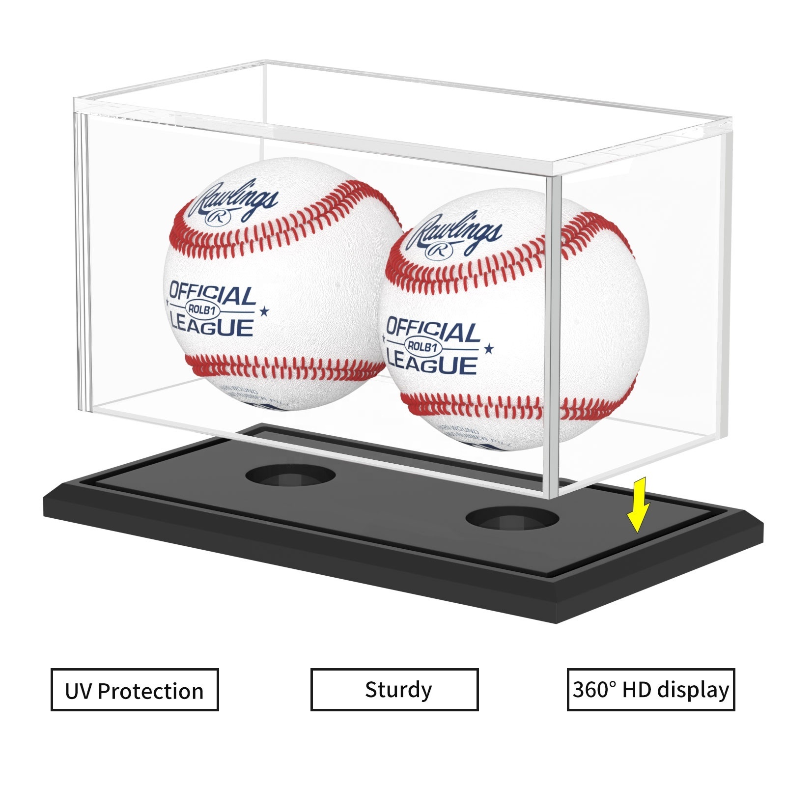 Acrylic Grandstand Baseball Holder Display case box Memorabilia Display holder Storage Sports Official Baseball