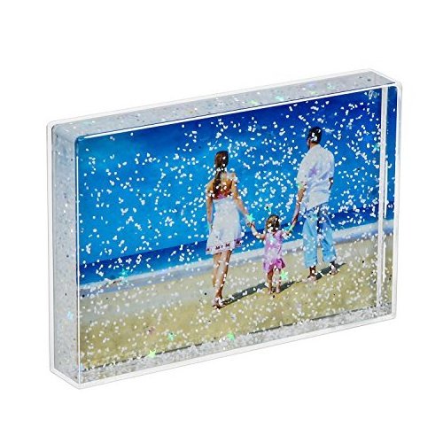 Factory Direct Memory Recording 2X3 Mini Size Water Snow Globe Picture Frame Instax Liquid Glitter Picture Photo Frame