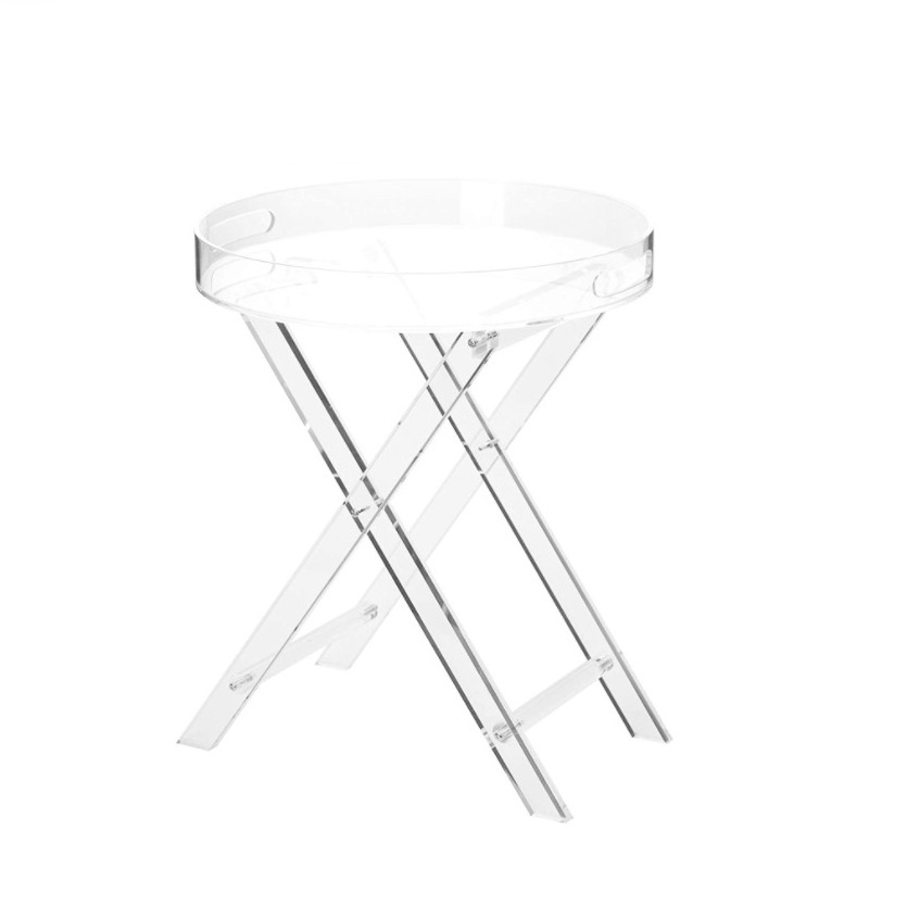 Modern Clear Acrylic Furniture Folding Tray Table Acrylic Side Table Acrylic End Table