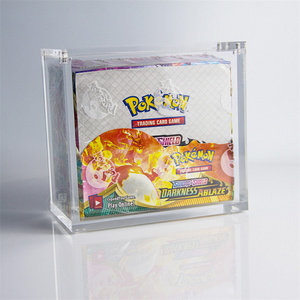 Custom Clear Pokemon etb Acrylic Case Magnetic Lid Acrylic Pokemon Booster Box Display Case For Elite Trainer Box