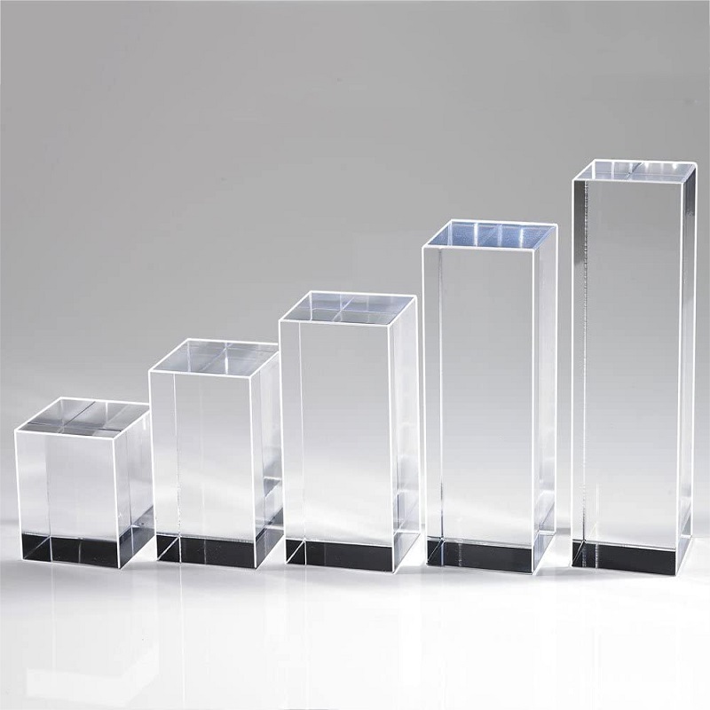 Custom clear acrylic cube block display solid acrylic block