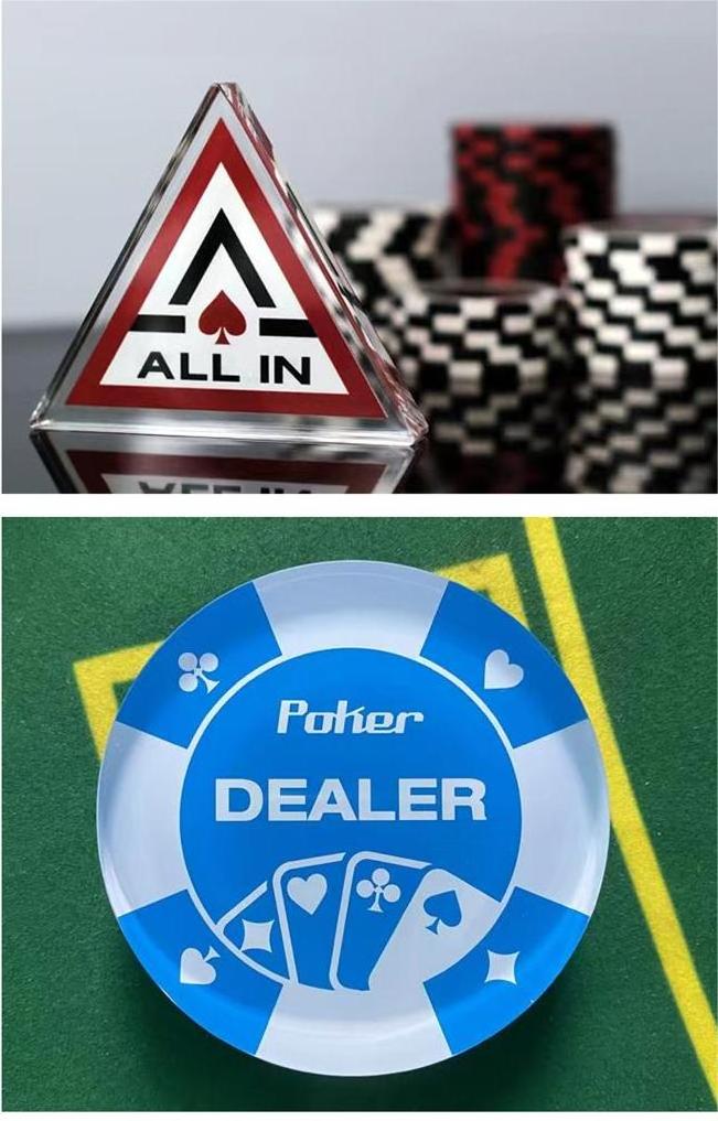 Custom High Quality Triangle Casino Acrylic Poker All In Dealer Button