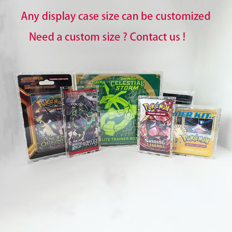 Acrylic box pokemon display magnet lid booster elite trainer box acryl box pokemon