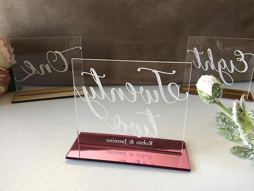 Restaurant Hotel Clear Acrylic Table Number Wedding Table Geometric Numbers Holder Stand for Weddings Calligraphy Decor