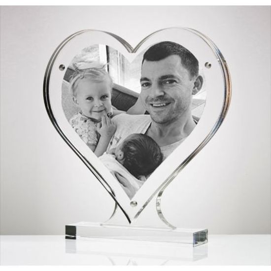 Custom Heart shaped photo frame Magnetic Clear Acrylic picture frame