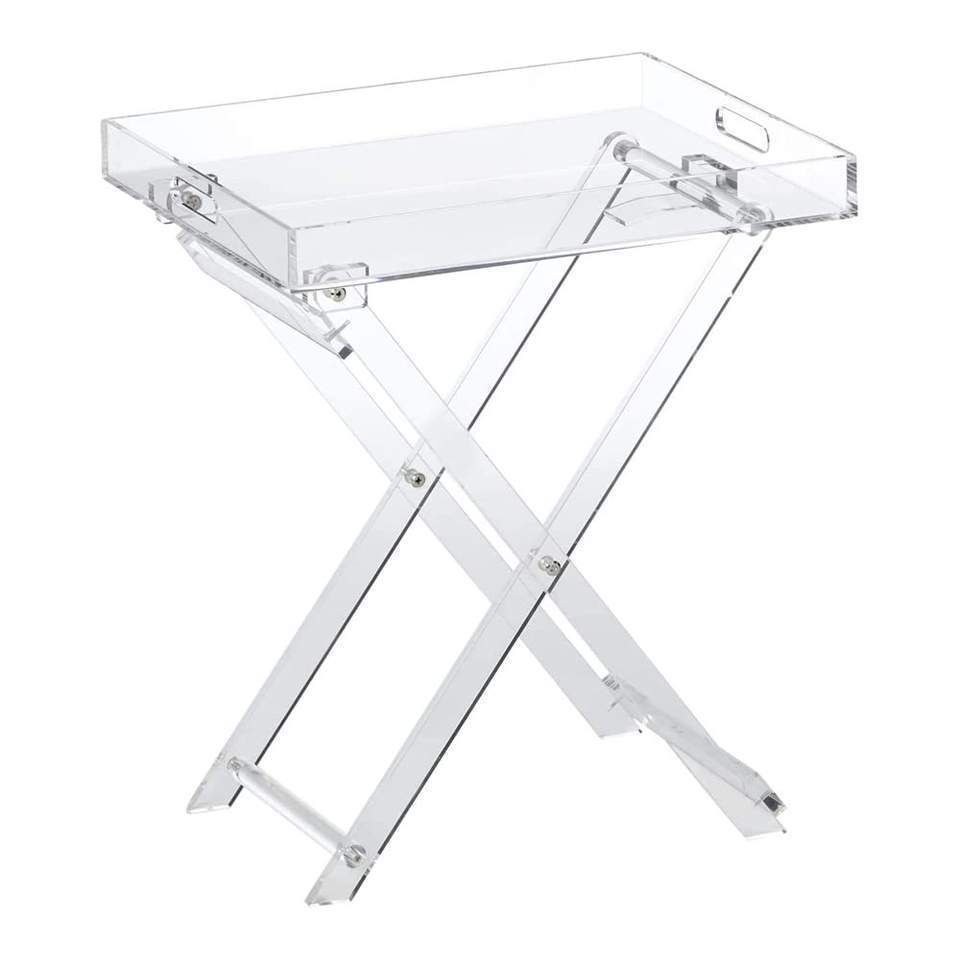 Modern Clear Acrylic Furniture Folding Tray Table Acrylic Side Table Acrylic End Table