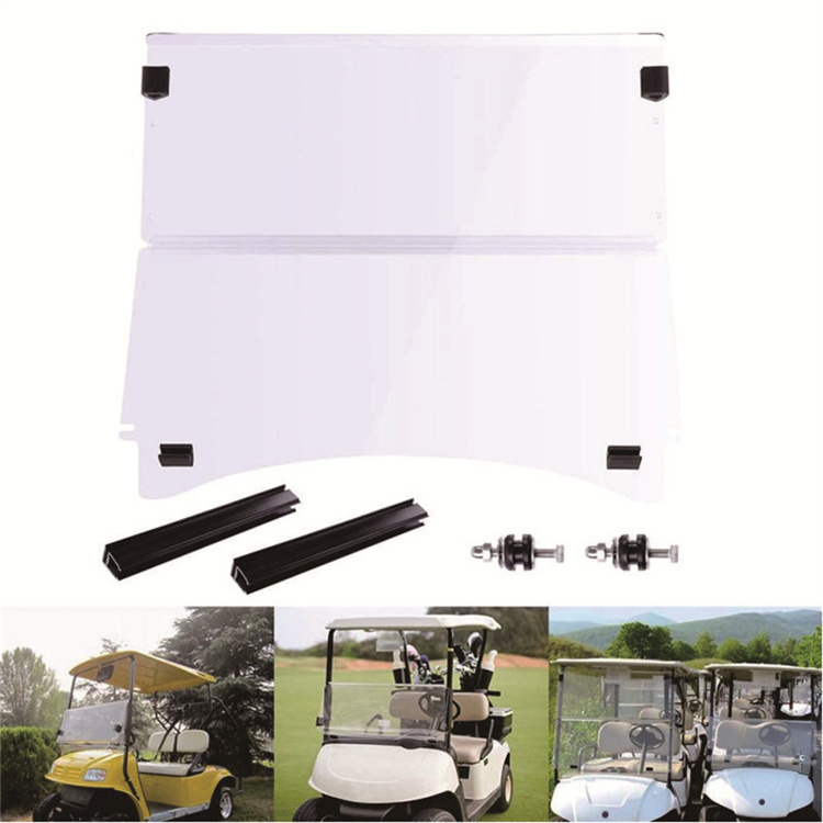 Factory Sale New Folding Acrylic Clear Tinted Windshield for 2004-Up Club Car Precedent Golf Carts