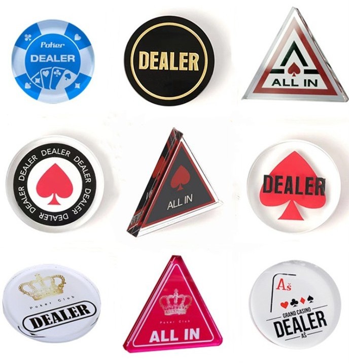 Custom High Quality Triangle Casino Acrylic Poker All In Dealer Button