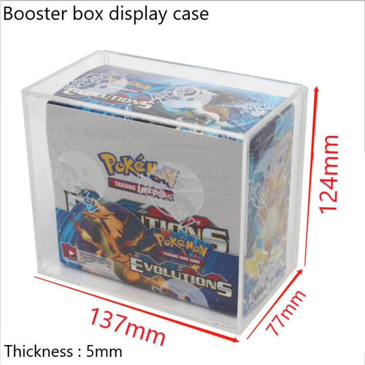 Custom Clear Pokemon etb Acrylic Case Magnetic Lid Acrylic Pokemon Booster Box Display Case For Elite Trainer Box