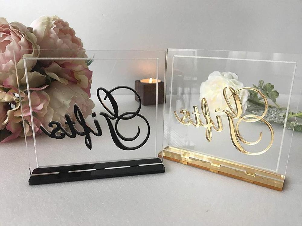 Restaurant Hotel Clear Acrylic Table Number Wedding Table Geometric Numbers Holder Stand for Weddings Calligraphy Decor