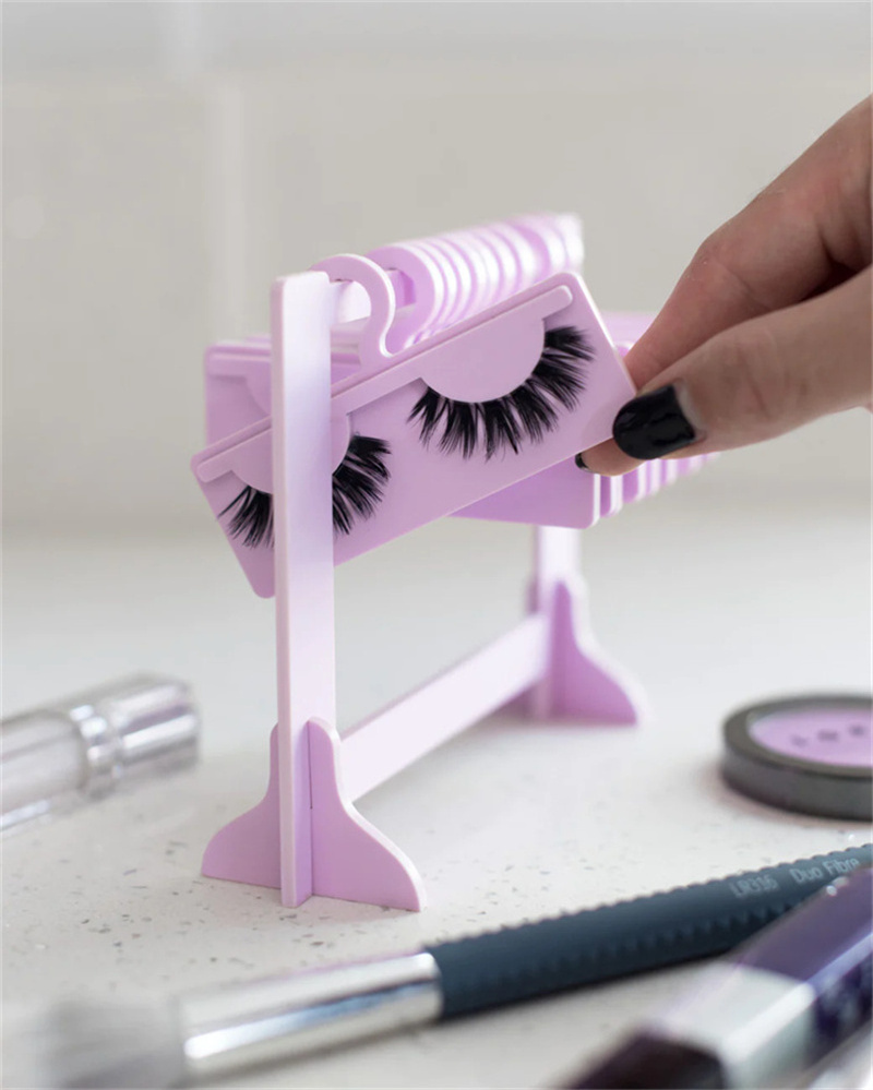 Customized New Design Acrylic Clothing Rack Lash Hanger Stand False Eyelash Display Rack