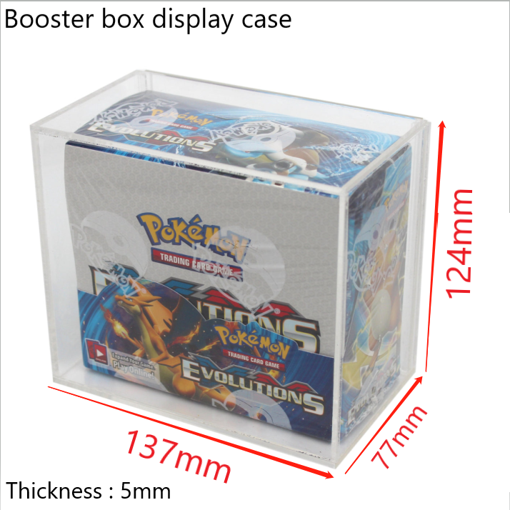 Acrylic box pokemon display magnet lid booster elite trainer box acryl box pokemon