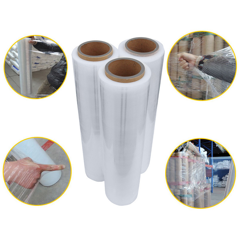 China Clear Lldpe Pe Plastic Stretch Film Wrapping Reusable Pallet Wrap Agriculture Lldpe Stretch Film Strech Jumbo Roll