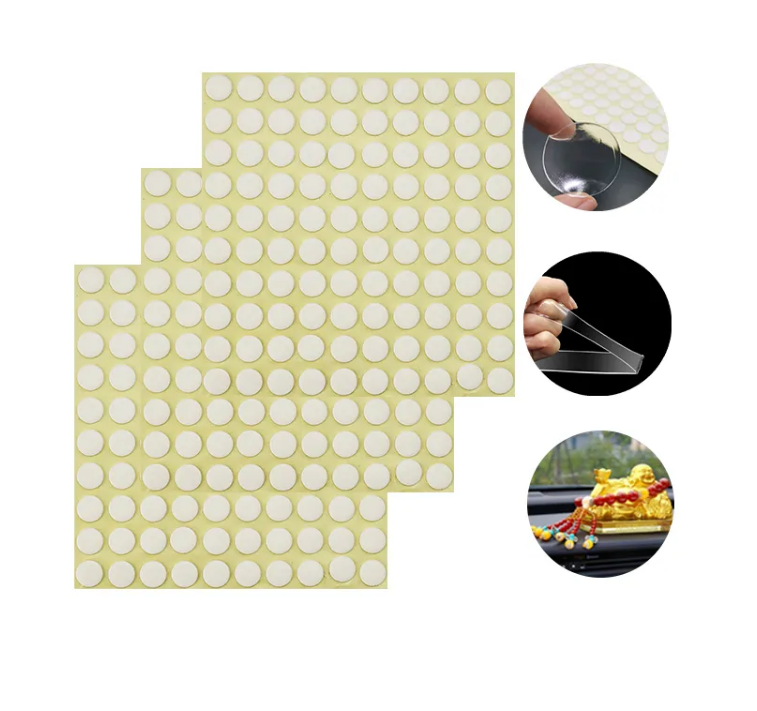 Samvo die cut Double Sided Adhesive Fiberglass Mesh Tape Pad Mounting Adhesive Sticky Clear Transparent Circle glue dots