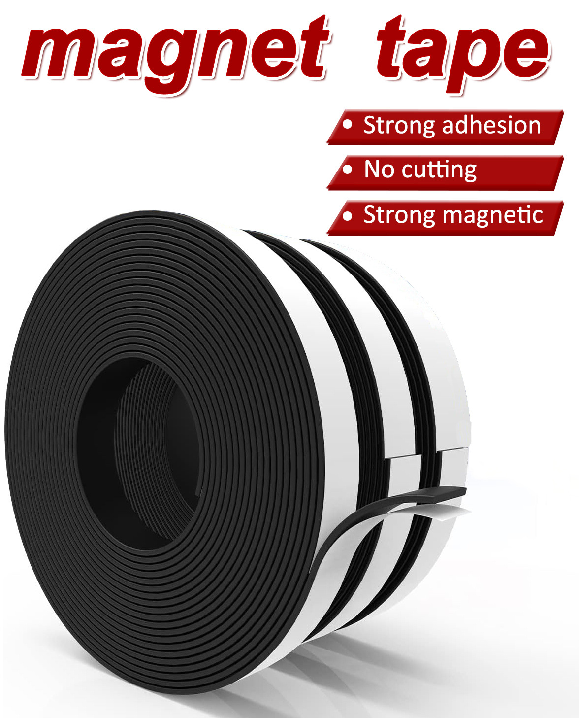 Magnetic Self Adhesive back tape Flexible Magnetic Strong Adhesive Backing for Art Projects, whiteboards & Fridge Organization