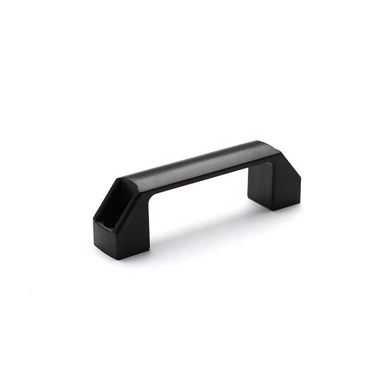 Matte black aluminium door handle pull cabinet Knobs plastic flush pull handle