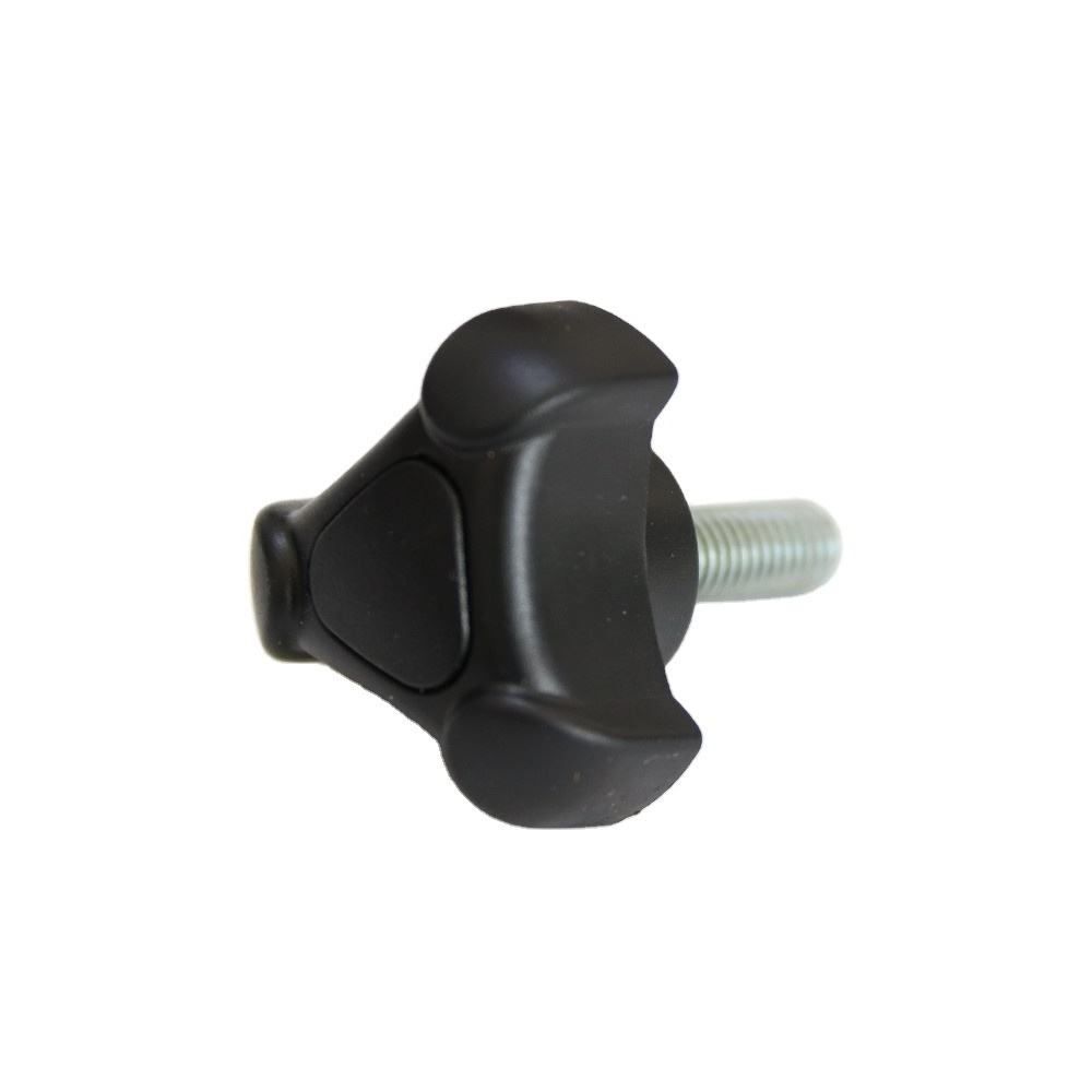 Durable Easy to operate  Plastic three Lobe Flower knurled knob screws m6 T wing Black Head Clamping Knob