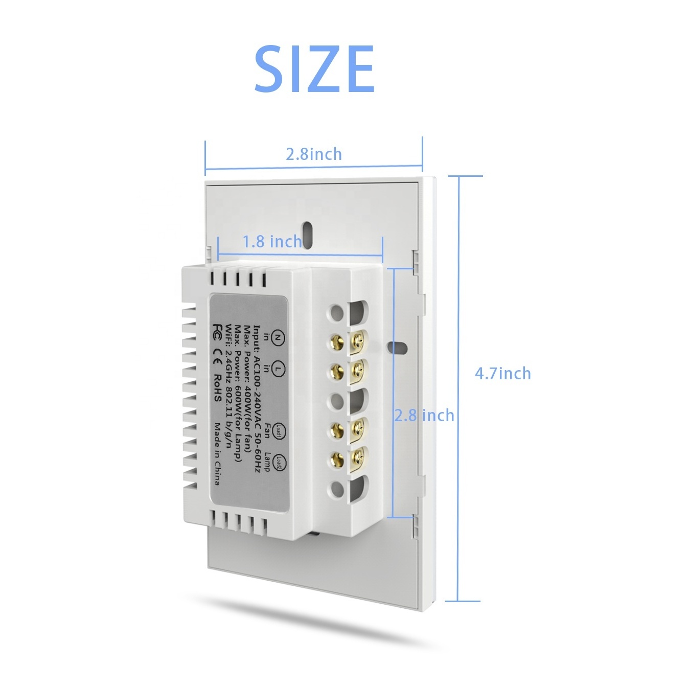 Tuya Remote Fan Dimmer Speed Control Switches and Smart WiFi Light Switch works for Fan Lights Support Smart Life App and Alexa