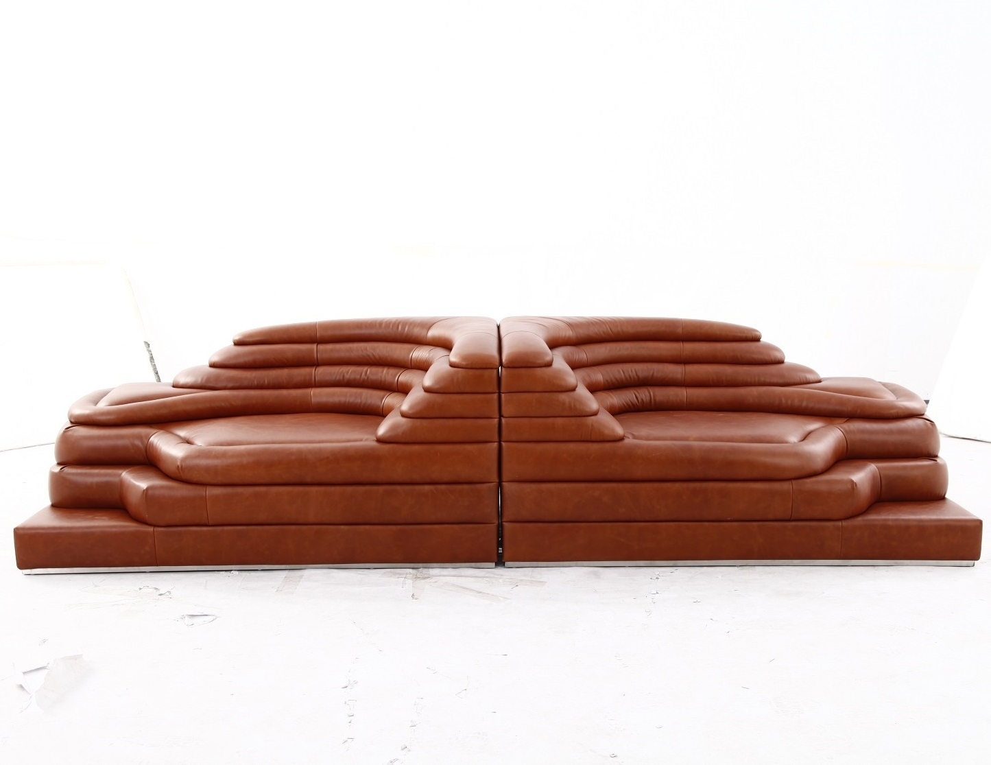 Modern 1970s Furniture Luxury Brown Vintage Leather Ubald Klug DS1025 Terrazza Sofa Replica For Sale