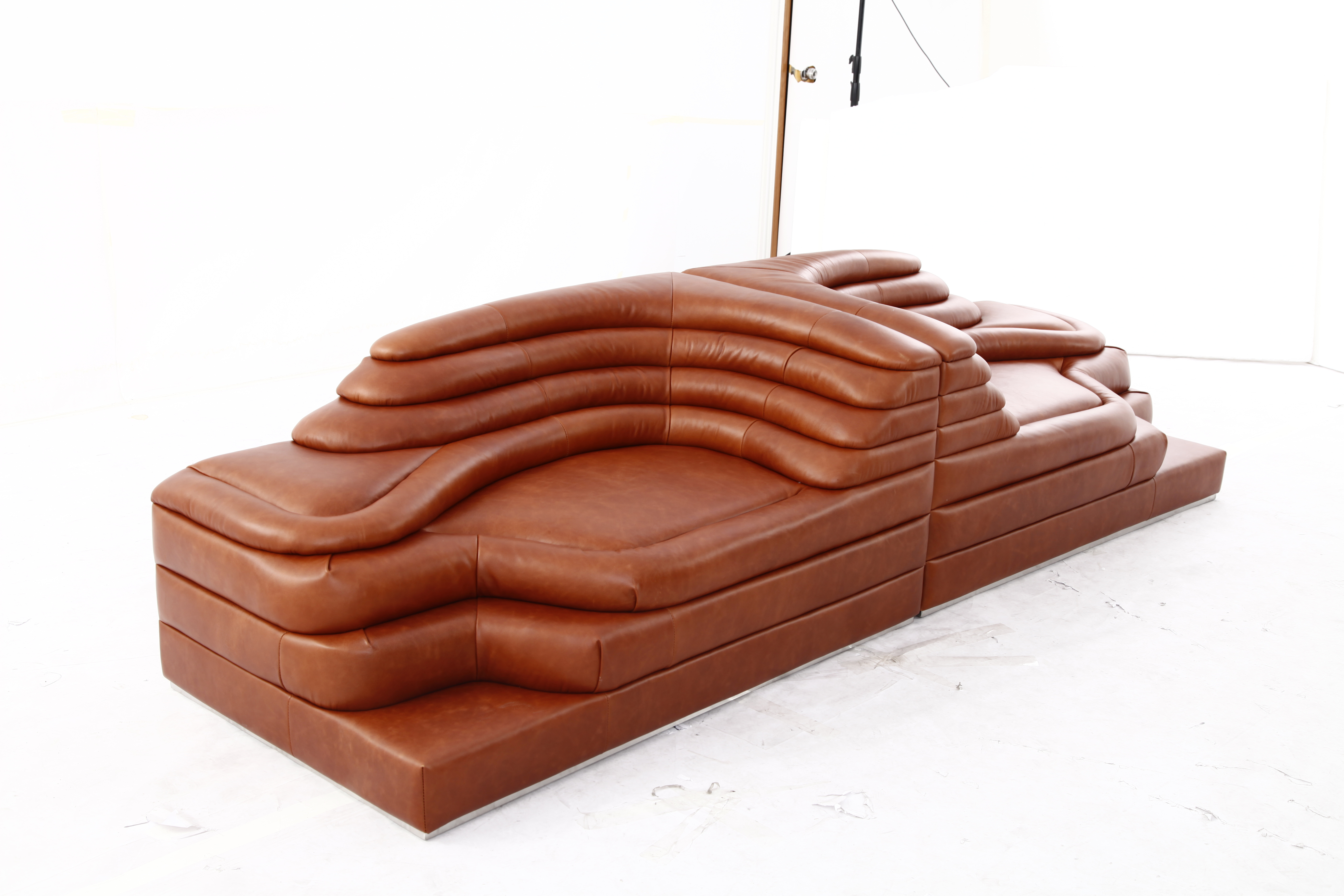 Modern 1970s Furniture Luxury Brown Vintage Leather Ubald Klug DS1025 Terrazza Sofa Replica For Sale