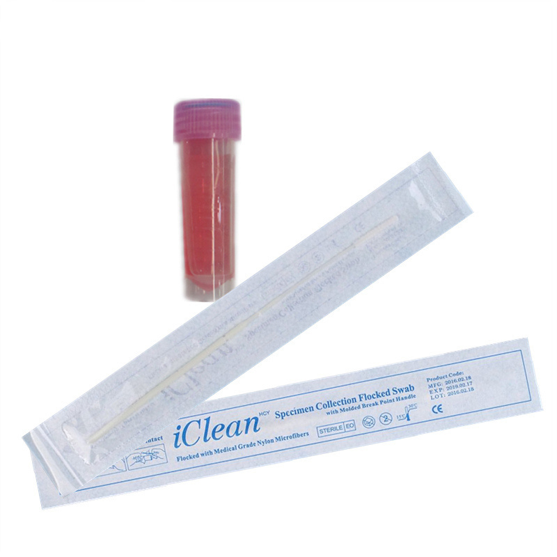 Samples collection kit with preservation solution, flocked swabs and medical tubes, sterile nasal swab test set kits