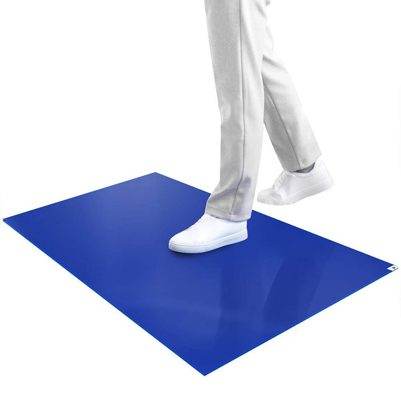 Dust Removing Floor Cleanroom Peelable Adhesive Blue Sticky Mat For Clean Room