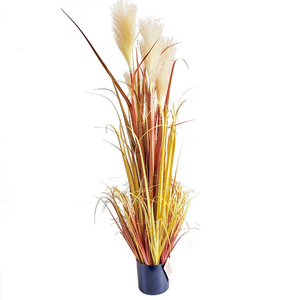 Senmasine Fake Potted Plants Green Red Purple Multi Color Artificial Reeds Onion Grass In A Pot Home Garden Decoration