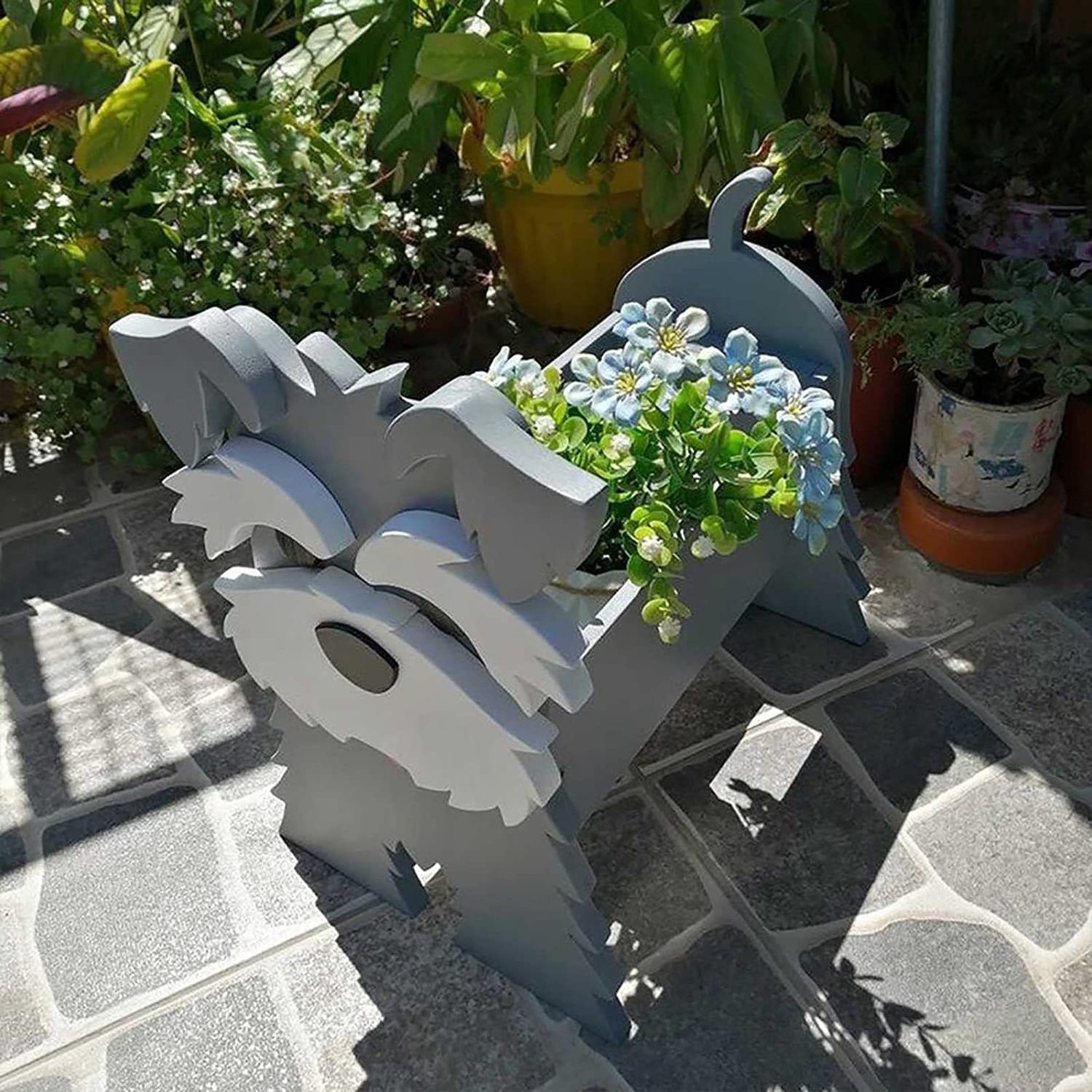 D21 Schnauzer Dog-planter Animal Shaped Cartoon Cute Garden Plants Storage Container Flower Pot dog planter pot