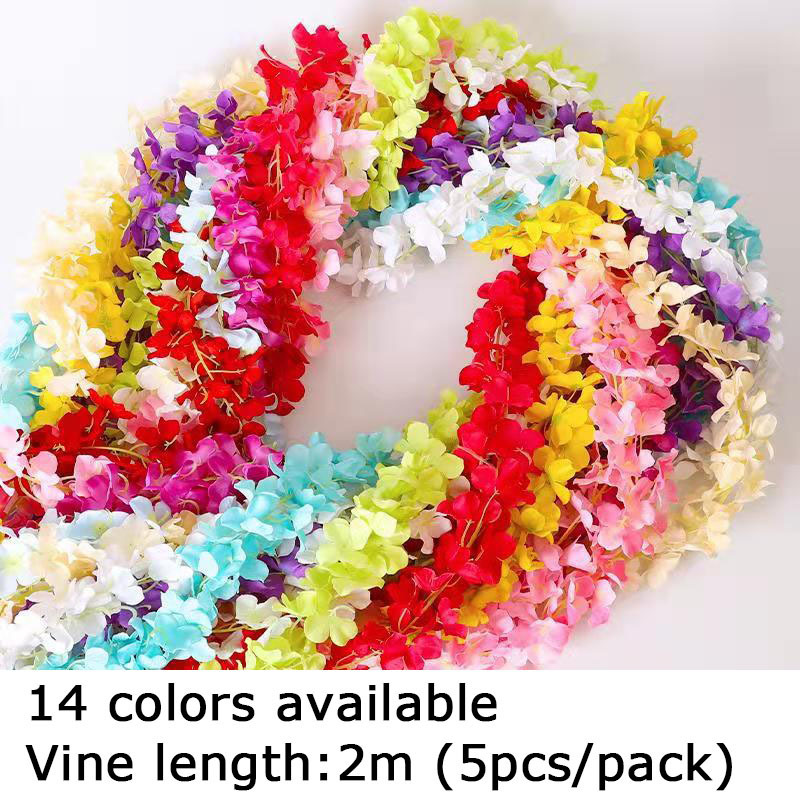 Sen Masine 14 Colors Available Fake Hanging Sakura Flower Vine Artificial Cherry Blossom Garland for wedding home office decor