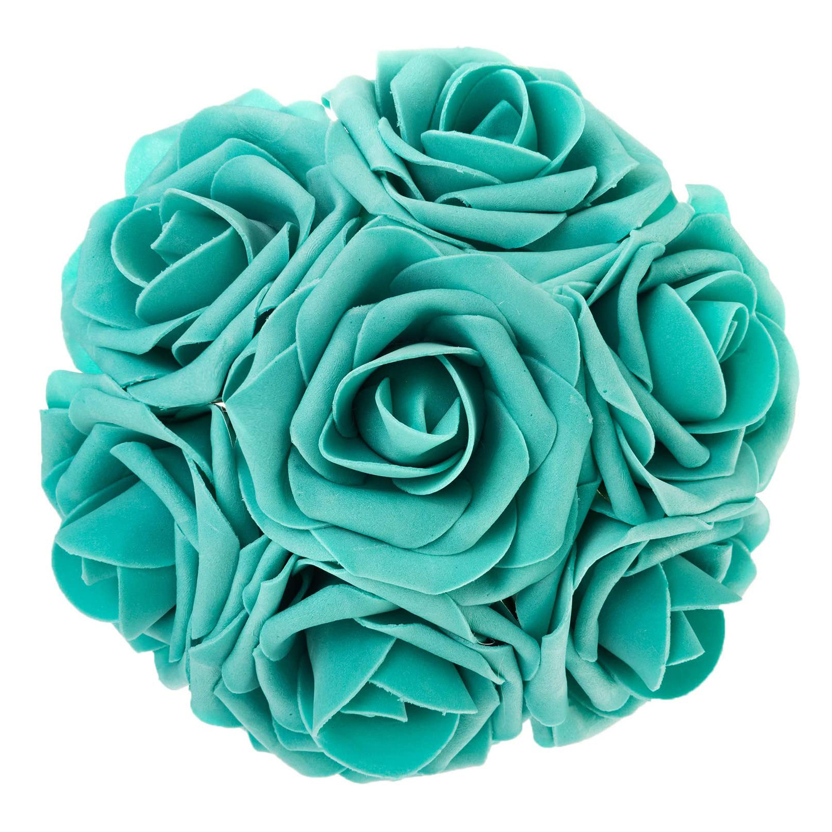 Artificial Flowers Combo 25PCS Real Looking Teal Green Roses w/Stem for DIY Wedding Bouquets Centerpieces Party Home Decorations